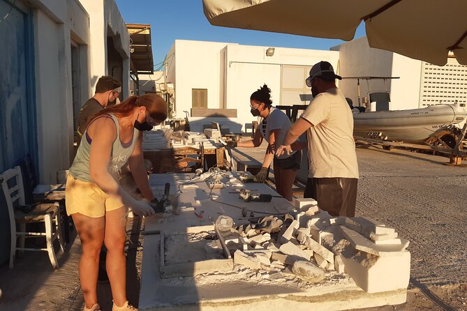 3-Hour Marble Workshop Creating your own Souvenir out of ( Paros ) Marble - Tools and Safety: Hammer, Chisels, and Electric Power Tools