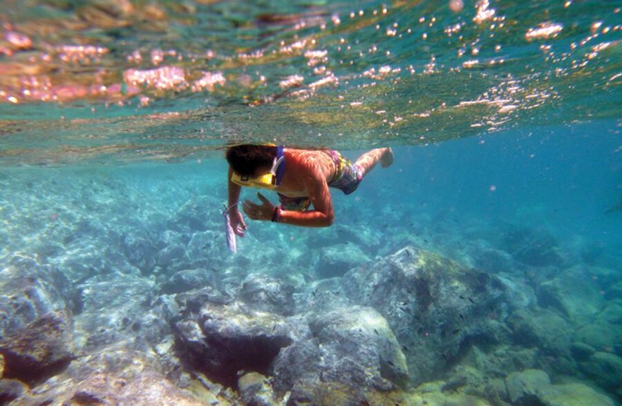 Agia Galini: South Crete Sailing Trip with Optional Lunch - The first swim and snorkeling window on Paximadia