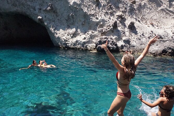 Antiparos & Despotiko Kaiki Cruise — Coves, Swim & BBQ - Antiparos caves and the Mastihari Cave viewpoint