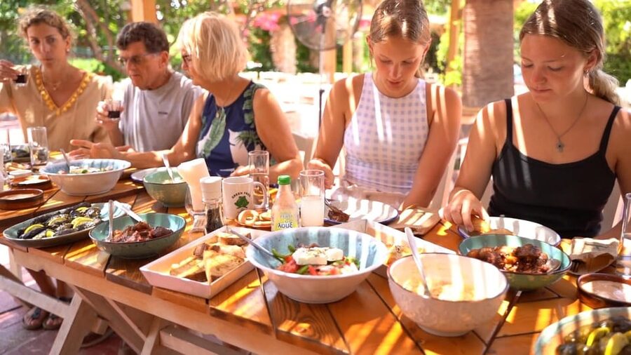 Argassi: Zakynthian Culture & Greek Cooking Class with Lunch - Entering Restaurant Green Frog, Argassi’s back-garden cooking room