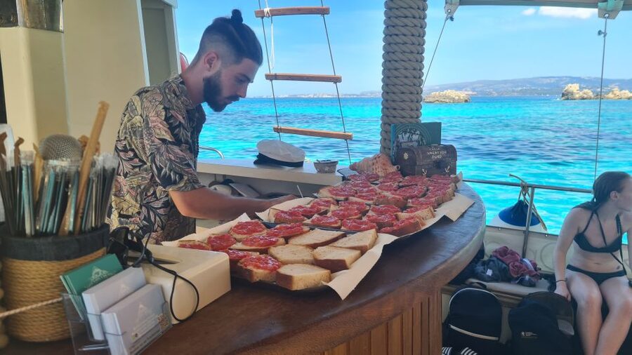 Argostoli: Full-Day Traditional Boat Cruise with Lunch - The first stretch from Argostoli, getting oriented before the swims