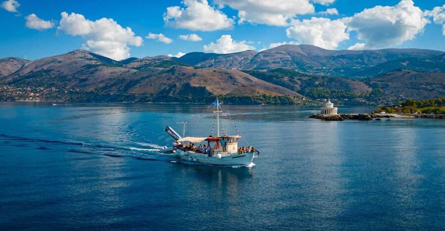 Argostoli: Full-Day Traditional Boat Cruise with Lunch - On-board vibe: crew humor, bars on deck, and Greek dancing