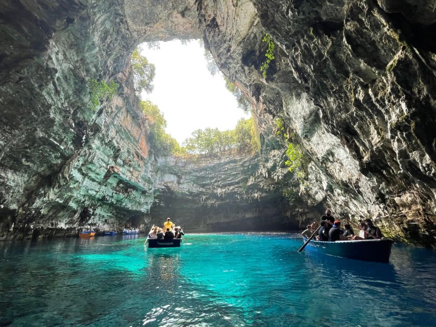 Argostoli: Melissani Lake, Drogarati Cave, and Myrtos Beach - Melissani Lake: walking underground, then cruising the legend