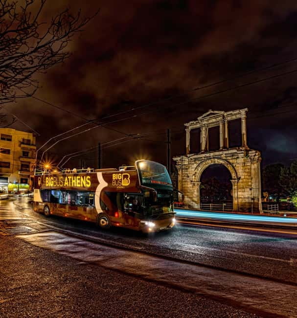 Athens: Big Bus Panoramic Night Tour by Open-Top Bus - Entering Athens at Night From Big Bus Stop #6 (Parliament)