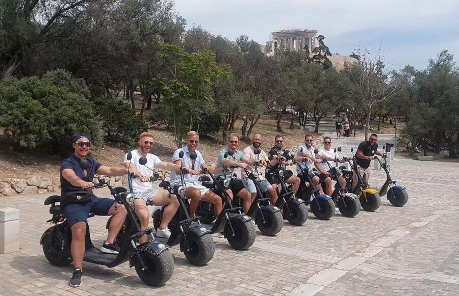 Athens: Premium Guided E-Scooter Tour in Acropolis Area - Arch of Hadrian to the Temple of Olympian Zeus: Ancient to Roman Athens, Fast