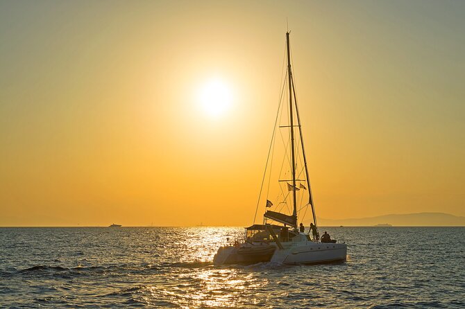 Athens Semi Private Sunset Catamaran Cruise with meal & drinks - Lunch onboard: seafood pasta, salads, appetizers, and dessert