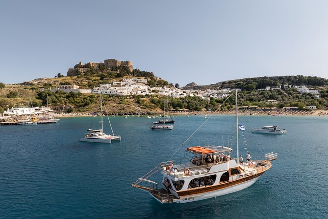 Bay to Bay Cruise in Lindos - Getting to the Calypso Lazy Day Boat from Pallas Beach Taverna
