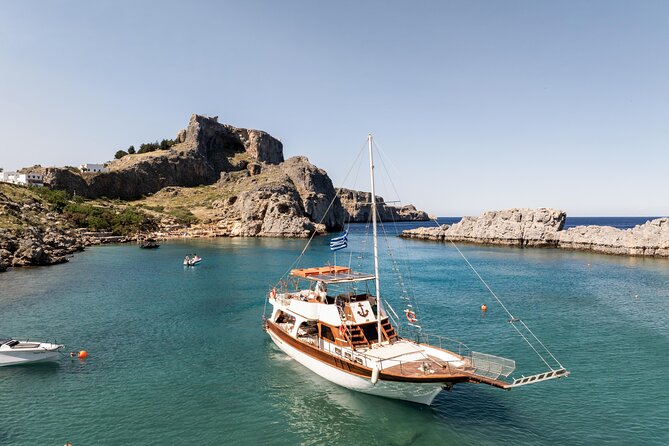 Bay to Bay Cruise in Lindos - Boat comfort and crew energy on a 70-passenger max day