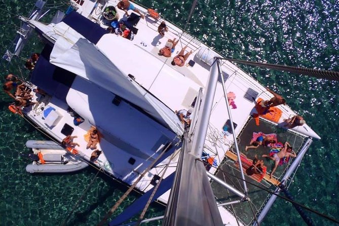 Catamaran Full Day Cruise: Poliegos - Kleftiko - Kalogries Beach, Arkoudes, and the Sikia cave stop for boat-only views
