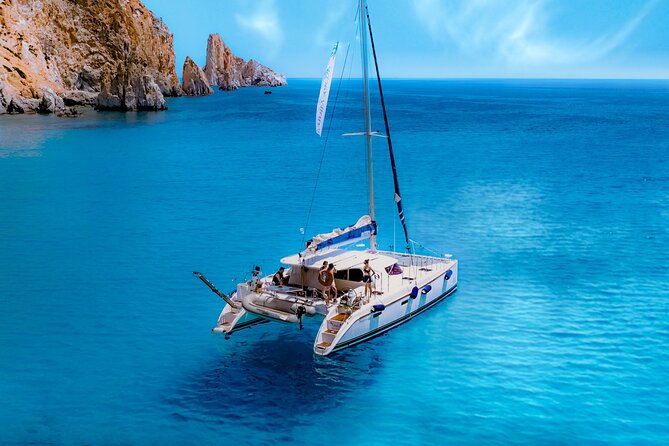 Catamaran Full-Day of Milos and Poliegos With Lunch & BBQ - Gerakas swim stop: the long 1-hour reset
