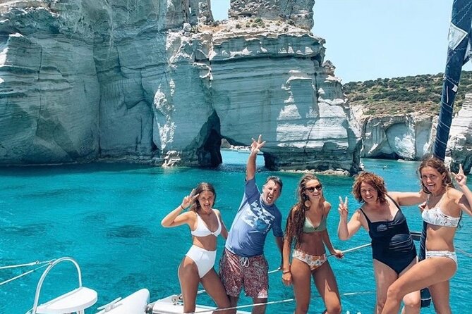 Catamaran Half Day Morning Cruise: Kleftiko - Kleftiko Beach: cave navigation, snorkel guidance, and the lunch you will remember