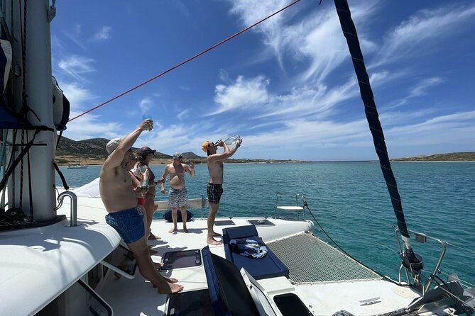 Catamaran Semi Cruise Paros Antiparos includes Food and Drinks - Luxury catamaran day feel, with small-group privacy