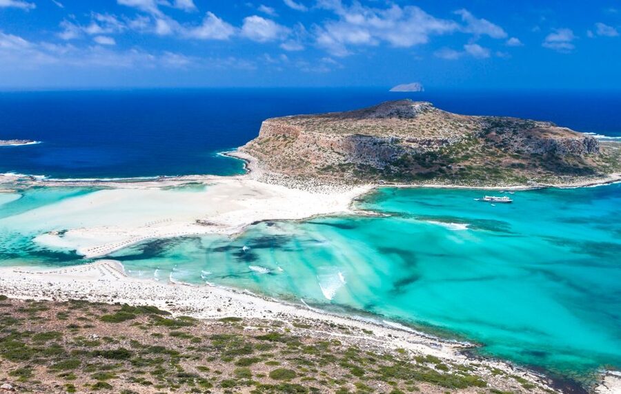 Chania Areas/Kalyves:Gramvousa Island & Balos,Boat Tkt Extra - Coach Pickup to Kissamos Port: Easy Start, Real Time Cushion