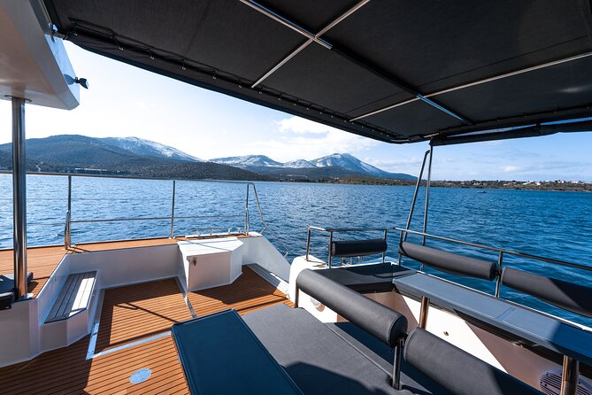 Comfort Max Catamaran Caldera Cruise with BBQ and Drinks - First taste of Santorini by sea, from Ammoudi