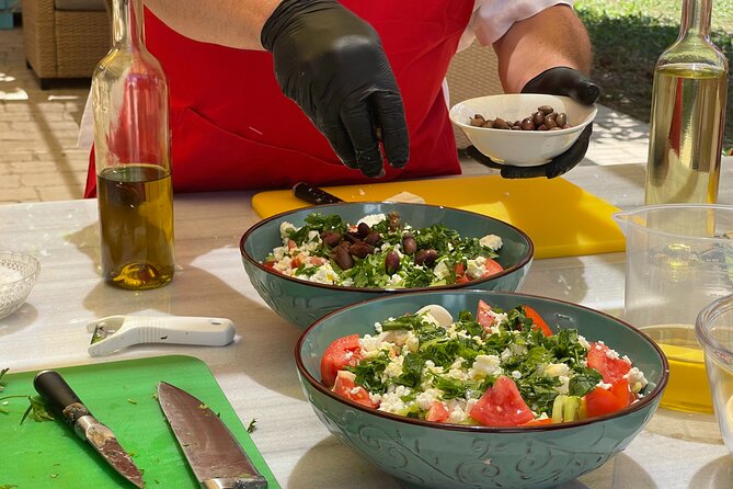 Corfood bites - Cooking classes by Christos - Wine and the table moment, where the class becomes a meal