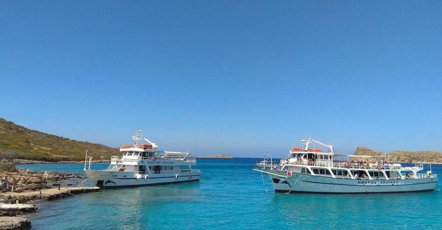 Crete: Mirabello Bay Cruise with Onboard Cocktail - The First Hour at Sea: Mirabello Gulf to Kolokytha Beach
