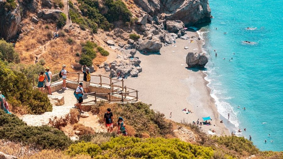 Crete: Preveli Tropical Beach and Palm Forest - Photo stops at Kourtaliotiko Gorge cliffs and the rushing river