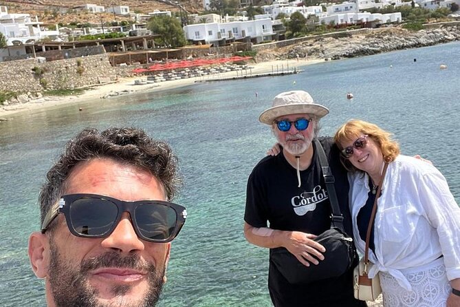 Explore Mykonos with local guide and Jeep Renegade Private Tour - Stop 5: Ftelia Beach, windsurfing country and Neolithic clues