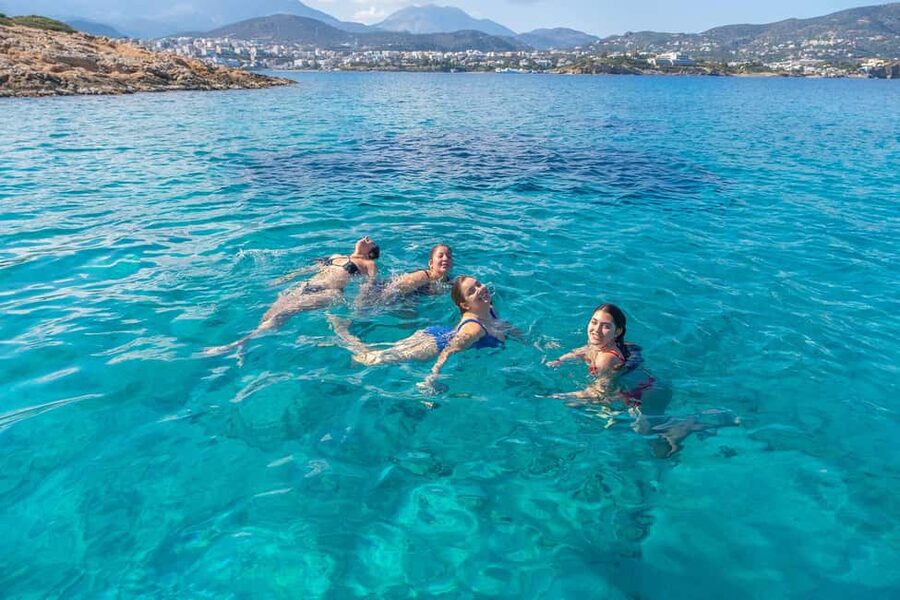 Fishing Trips Agios Nikolaos - The swim stop in the turquoise water of Mirabello Bay