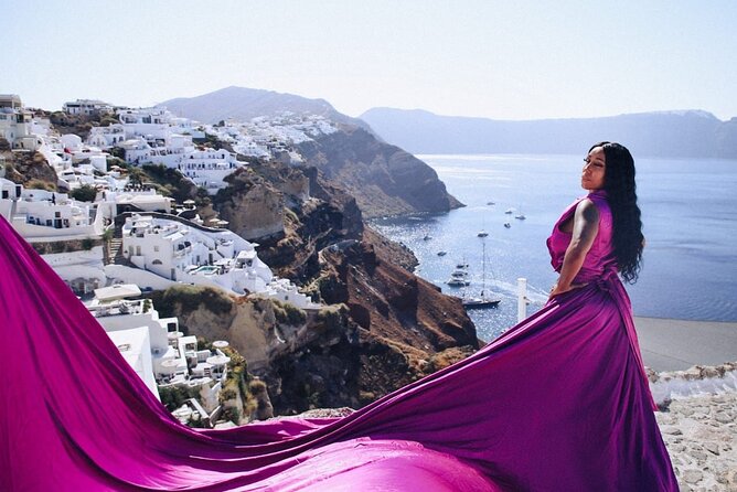 Flying Dress Santorini Photoshoot - Flying Dress Santorini photoshoot, the Oia way