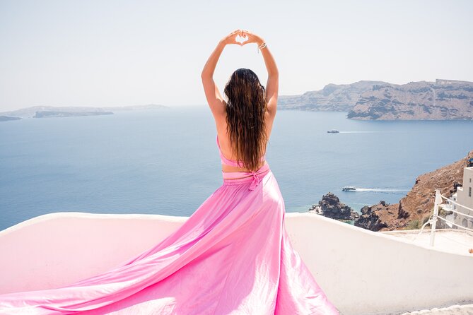 Flying Dress Santorini Photoshoot - The photo route: from marble streets to blue domes