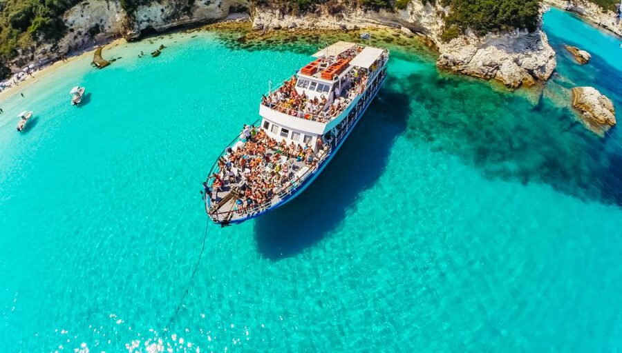 From Corfu: Day Cruise to Paxos, Antipaxos, and Blue Caves - Sailing past Corfu’s old town: one of the best starts to the day