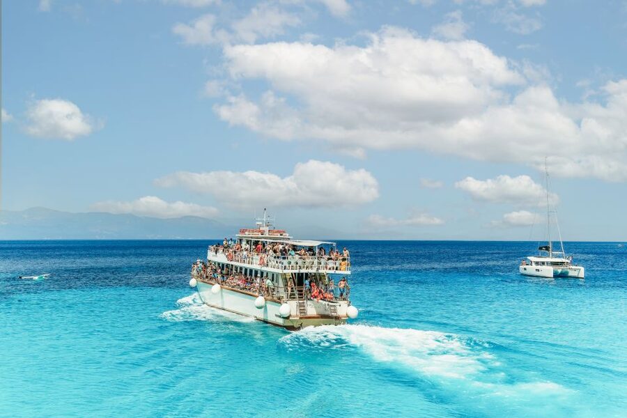 From Corfu Island: Antipaxos & Paxos Blue Caves Boat Cruise - Antipaxos swimming: Mesovrika or Voutoumi for real water time