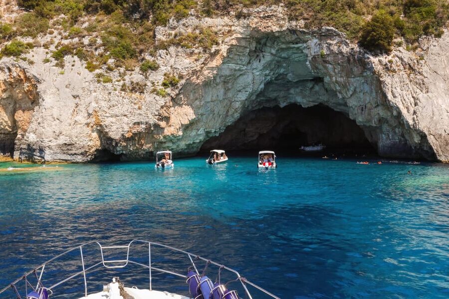 From Corfu: Luxury Yacht Cruise to Paxos and Antipaxos - Papardi and Poseidona Blue Caves, plus photo time without the chaos