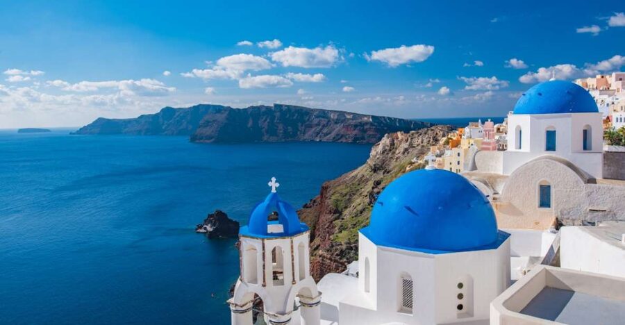 From Heraklion/Crete: Santorini Island Guided Day Trip - Fira: Blue Domes, Cliff Views, and the Best Place to Recenter