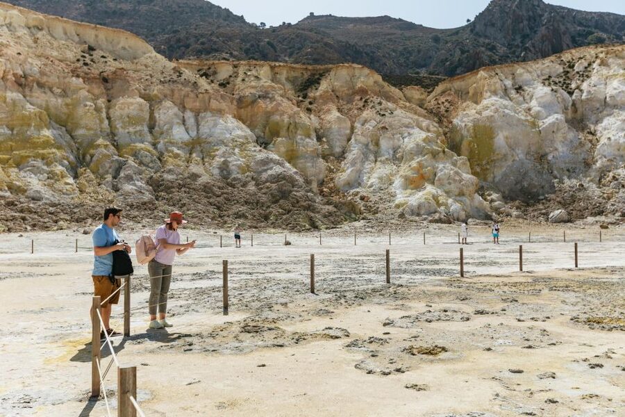 From Kos: Nisyros Island Volcano and Panagia Spiliani - Mandraki Free Time: Blue-and-White Streets and Real Lunch Choices