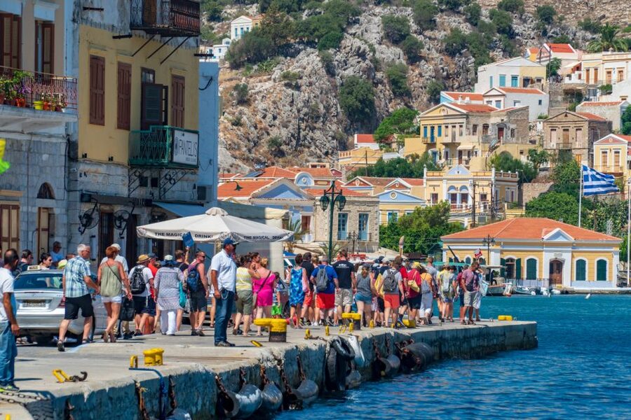From Lindos: Rhodes Old Town and Speedboat Trip to Symi - From Rhodes to Symi by speedboat, seaspray and seating reality