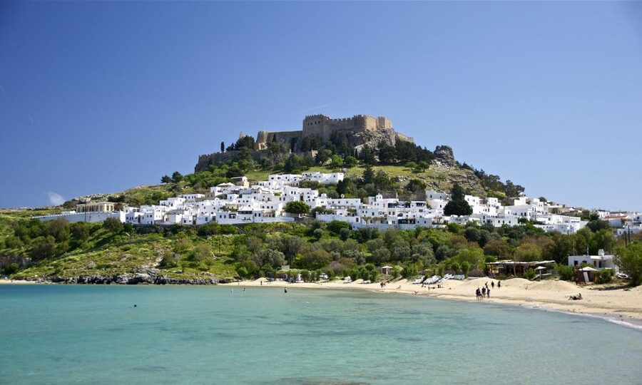 From Rhodes: Lindos Round-Trip Bus Transfer with Free Time - Lindos village lanes: shops, the Church of Panagia, and donkey rides