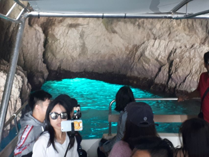 From St.Nikolaos: Boat Cruise to Navagio Beach & Blue Caves - Blue Caves by glass-bottom boat, then the swim stop