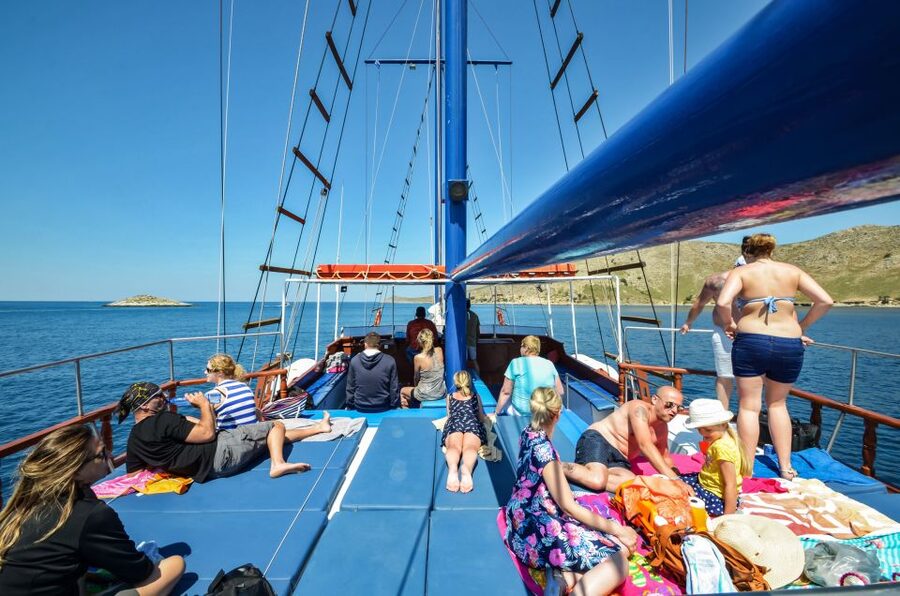 From the Port of Kos: Full Day Boat Cruise to 3 Islands - Odyssey Boat Kos: meeting spot, timing, and how the day flows
