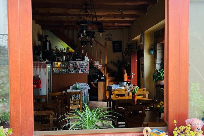 Gastronomy tour and wine tasting in traditional villages - Stop 2: Fres sheep milk ice cream, carob flavor, and graviera plus raki