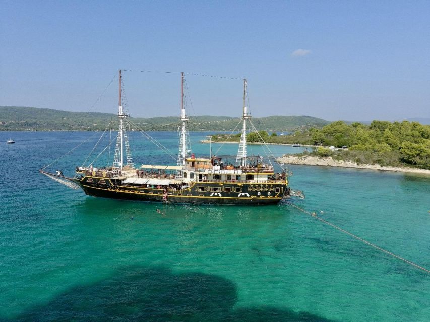 Halkidiki: Blue Lagoon Cruise on a Pirate's Boat - From hotel pickup to Ormos Panagias port