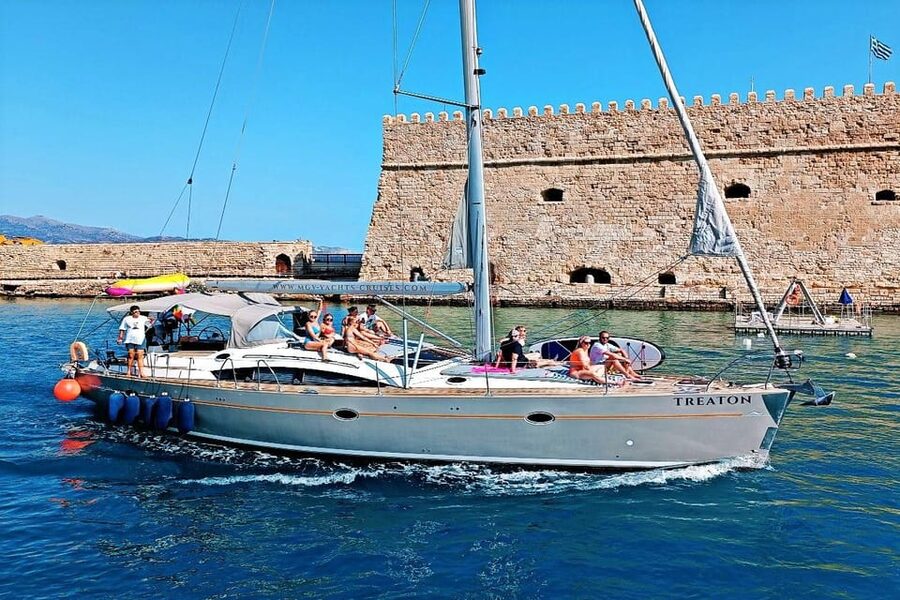 Heraklion: Dia Island Luxury Sailing Trip with Meal & Drinks - Food and drinks onboard, what tastes like Crete on a boat