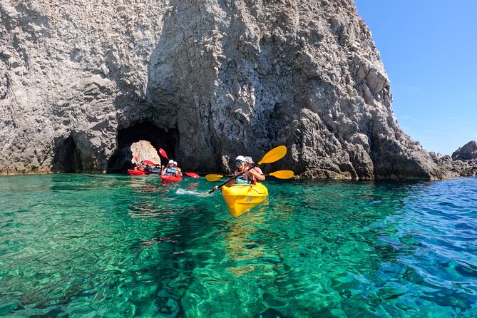 Kayaking Tour to the secrets of Milos - Tsigrado Beach: The Golden Sand Bay and the Sea-Cave Snorkel