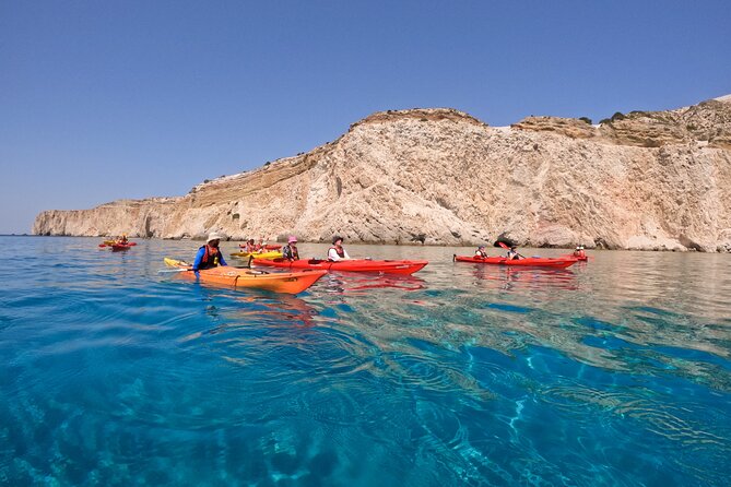 Kayaking Tour to the secrets of Milos - Gerakas Beach: Sea-Access-Only Beach, Sand-Falls, and Volcanic Rocks
