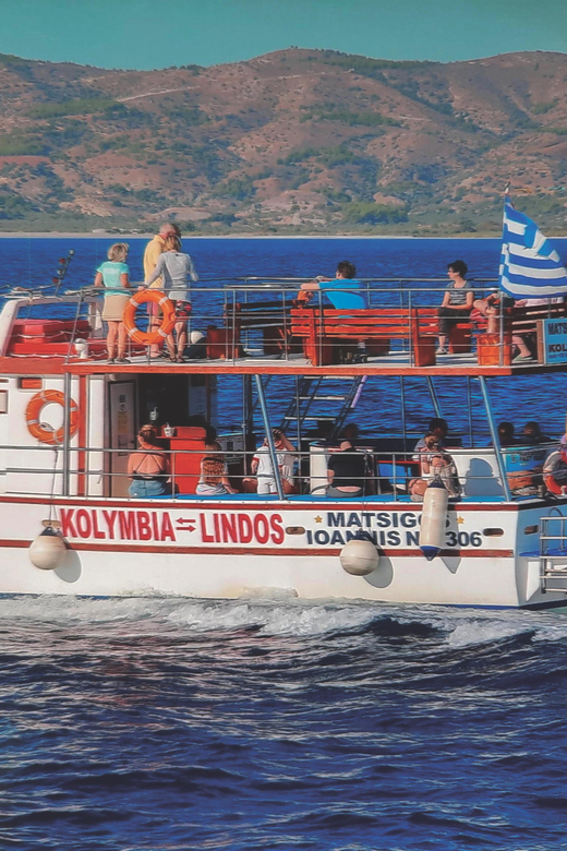 Kolymbia: Day Cruise to Lindos with 2 swimming stops - Swim stop #2: Red Sand Beach, where the color does the talking