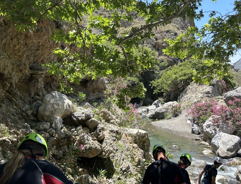 Kourtaliotiko Gorge River Trek with Lunch! Pick-up Avaliable - Entering the gorge: briefing, cold water reality, and that first waterfall moment