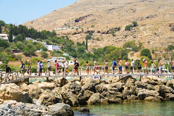 Lindos Day Cruise from Rhodes Town with Swimming stops and Hotel Transfers - Lindos Beach and the castle-rock moment