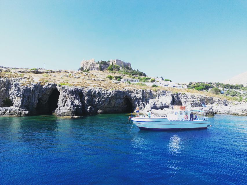 Lindos,Pefkos: All inclusive Swim & Snorkel Boat Cruise - The crew’s job: safety first, fun always (Michael and George get name-checked)