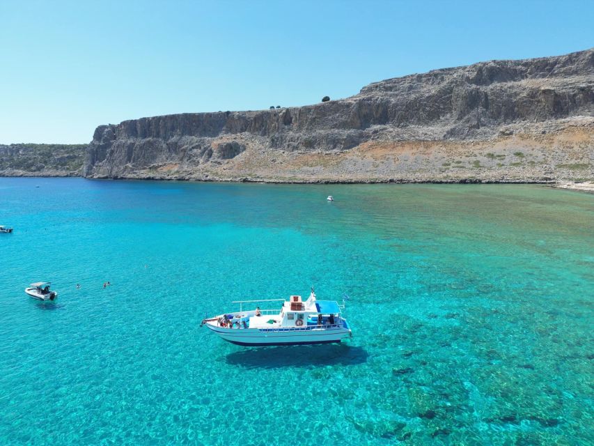 Lindos,Pefkos: All inclusive Swim & Snorkel Boat Cruise - Stop 1 in Lindos: swimming into a hidden cave (the moment most people remember)