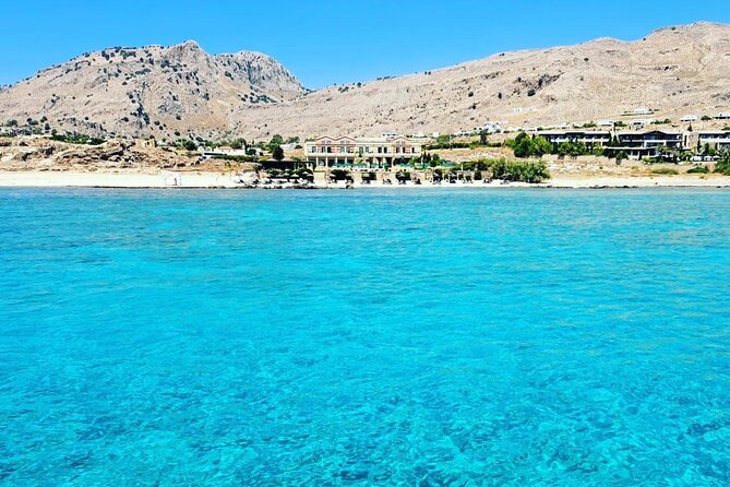 Lindos, Pefkos:Summer Breeze 3 Hour All Inclusive Swimming Cruise - Stop 1: Lindos Beach and the Hidden Caves swim