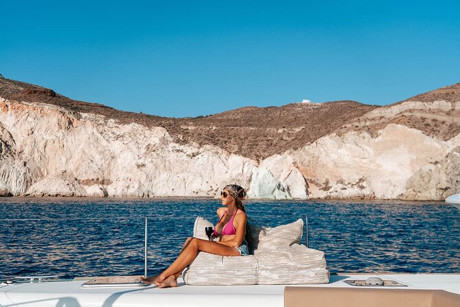 Luxury Santorini Catamaran Cruise: Lunch, BBQ, Drinks, Transfers - Thirasia Island Plus Onboard Lunch, BBQ, and Drinks with Caldera Views