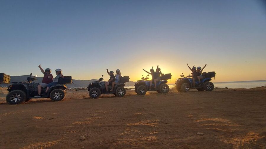 Malia: Off-Road Quad Safari Evening Tour with Dinner - Pickup, quads, and the 30-minute safety briefing