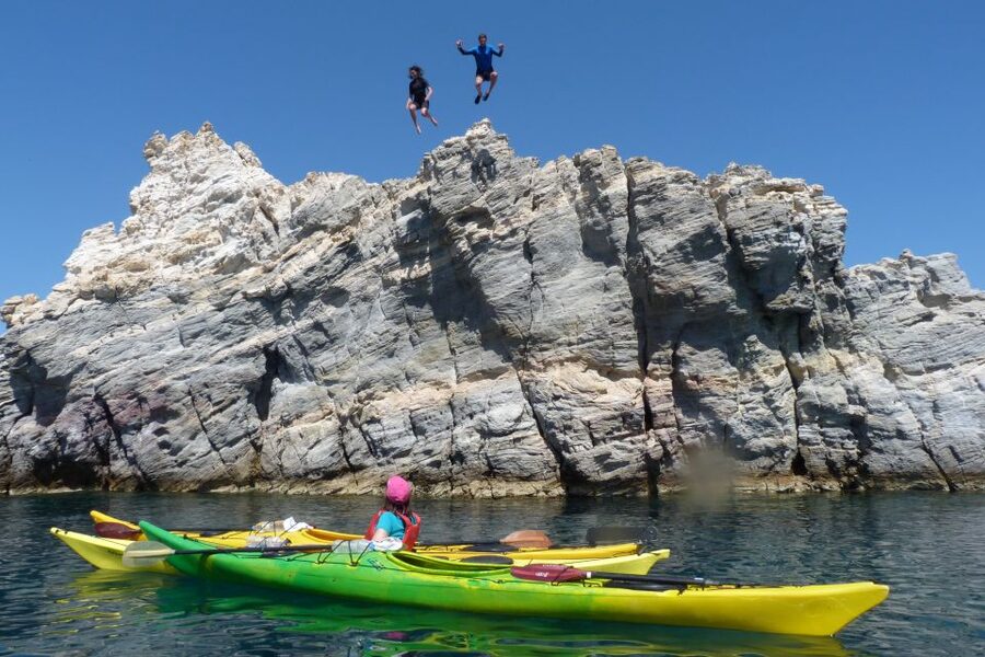 Milos: Guided Kayaking Trip with Snorkelling & Lunch - Snorkelling stops, cliff jumps, and how the adrenaline fits the day