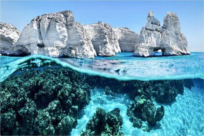 Milos: Luxury Private Cruise—Kleftiko Sarakiniko Poliegos - Rema, the sea cave with sunlight, and the colorful rock points