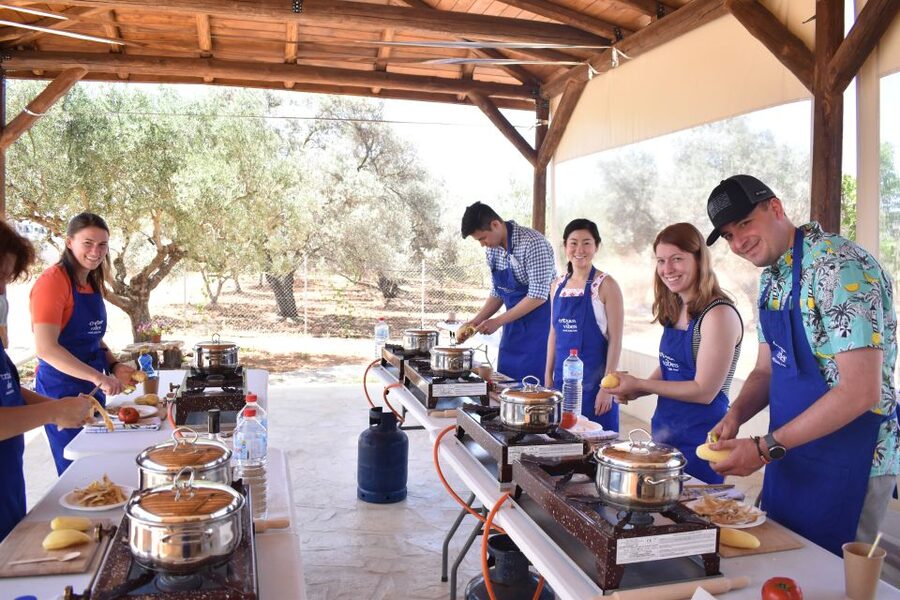 Moires: Cooking Class and Olive Oil Tasting at a Family Farm - Outdoor cooking under the wooden roof: why it feels different
